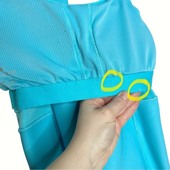 Athleta Stunner Robin Egg Blue T Strap Exercise Tank Top - Picture 6 of 14
